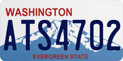 WA license plate ATS4702