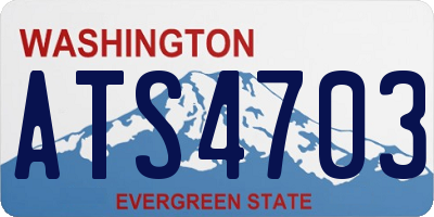 WA license plate ATS4703