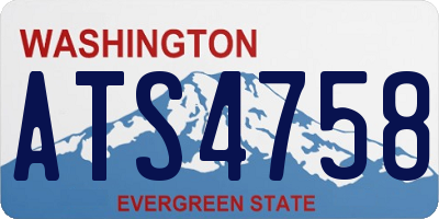 WA license plate ATS4758