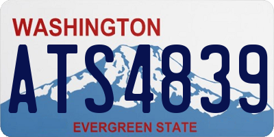 WA license plate ATS4839