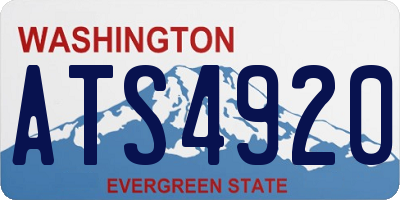 WA license plate ATS4920