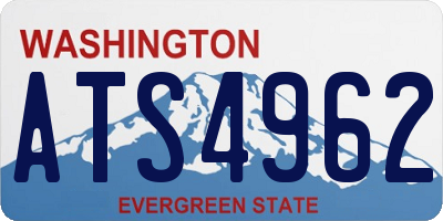 WA license plate ATS4962