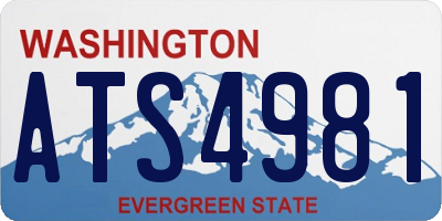 WA license plate ATS4981