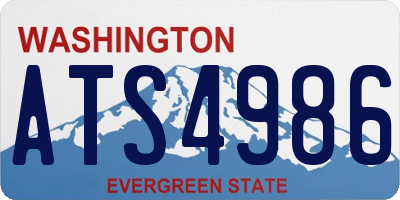 WA license plate ATS4986