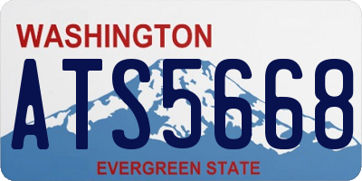 WA license plate ATS5668