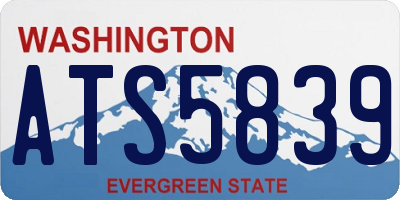 WA license plate ATS5839