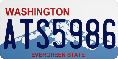 WA license plate ATS5986