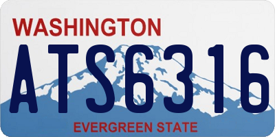 WA license plate ATS6316