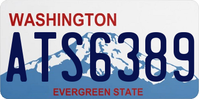 WA license plate ATS6389