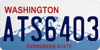 WA license plate ATS6403