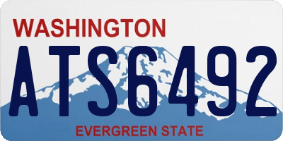 WA license plate ATS6492