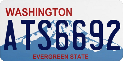 WA license plate ATS6692