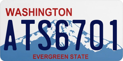 WA license plate ATS6701