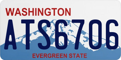 WA license plate ATS6706