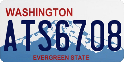 WA license plate ATS6708