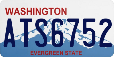 WA license plate ATS6752