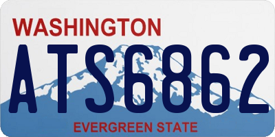 WA license plate ATS6862