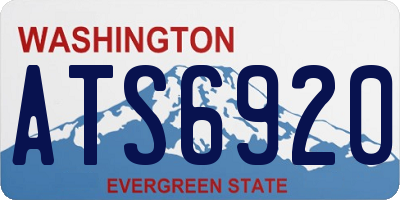 WA license plate ATS6920