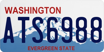 WA license plate ATS6988