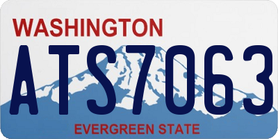 WA license plate ATS7063