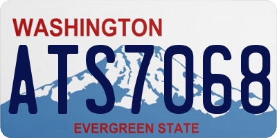 WA license plate ATS7068