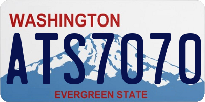 WA license plate ATS7070