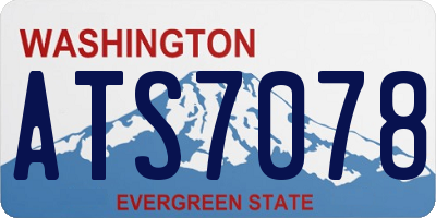 WA license plate ATS7078
