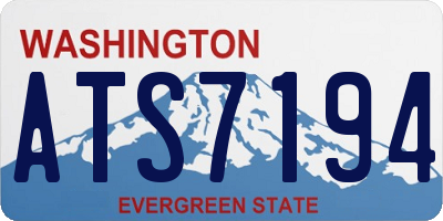 WA license plate ATS7194