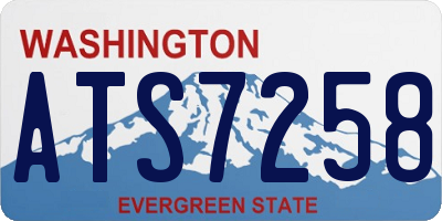WA license plate ATS7258