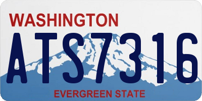 WA license plate ATS7316