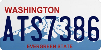 WA license plate ATS7386