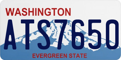 WA license plate ATS7650