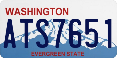 WA license plate ATS7651