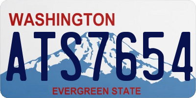 WA license plate ATS7654