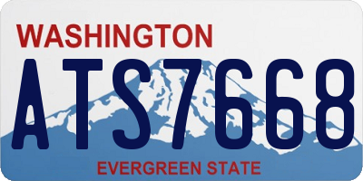 WA license plate ATS7668