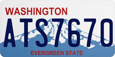 WA license plate ATS7670