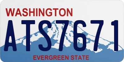 WA license plate ATS7671