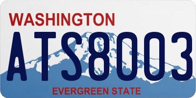 WA license plate ATS8003