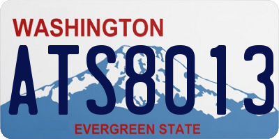 WA license plate ATS8013