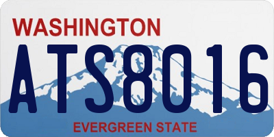 WA license plate ATS8016