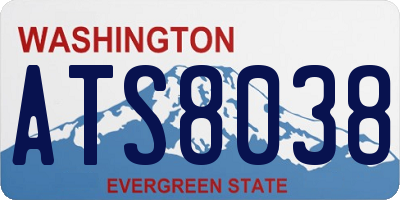WA license plate ATS8038