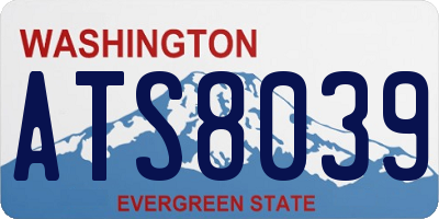 WA license plate ATS8039