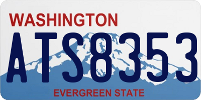 WA license plate ATS8353
