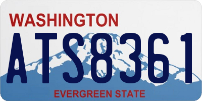 WA license plate ATS8361