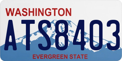 WA license plate ATS8403