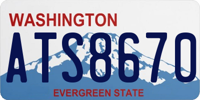 WA license plate ATS8670