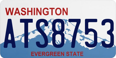 WA license plate ATS8753