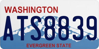WA license plate ATS8839