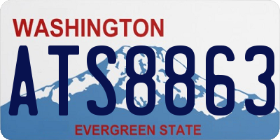 WA license plate ATS8863