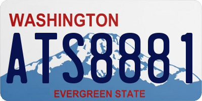 WA license plate ATS8881